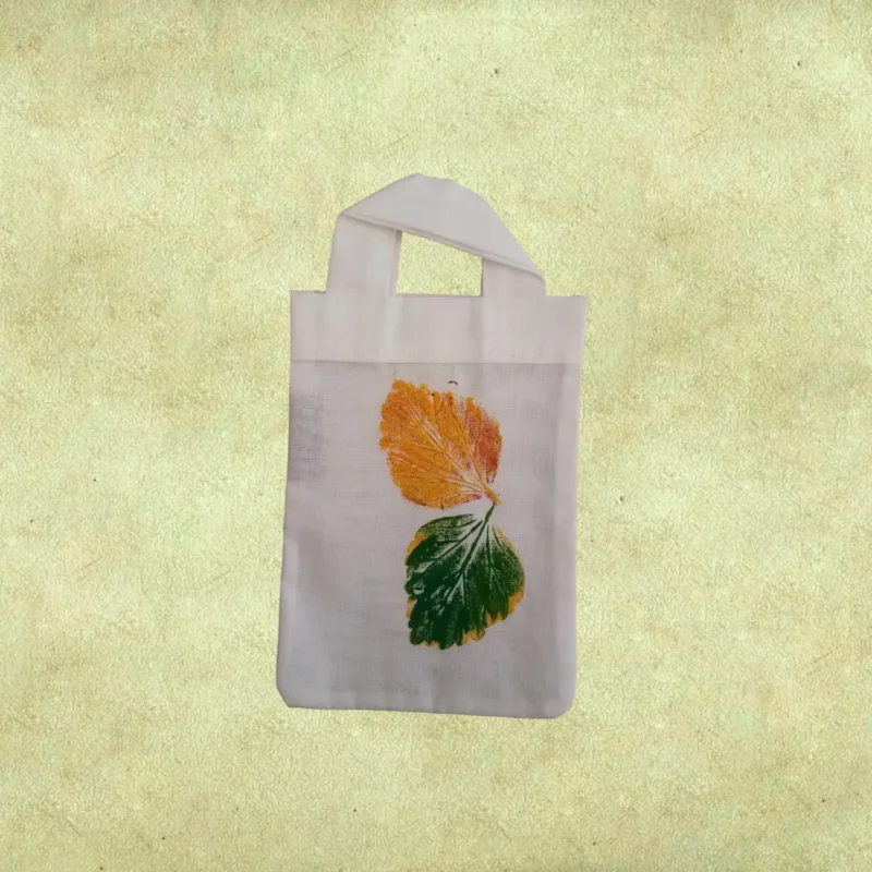 Bolsa de tela liencillo pequeña - De estampado artesanal