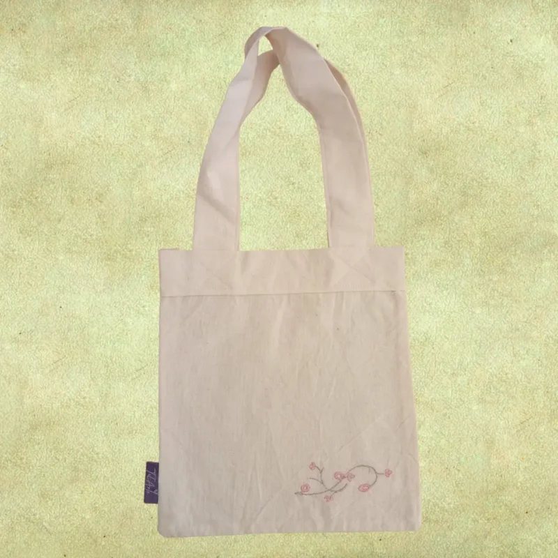 Bolsa Bordada de algodón, sin bolsillo