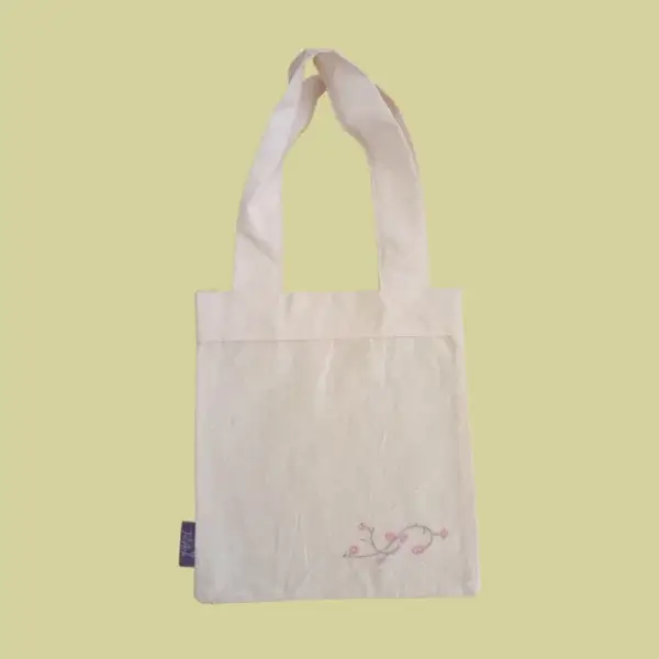 Tote bag de lienzo bordado bajo