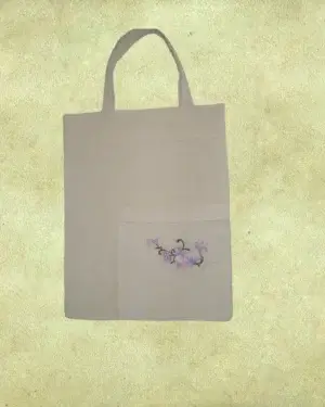 Bolsa con bolsillo - Mediana y bordada